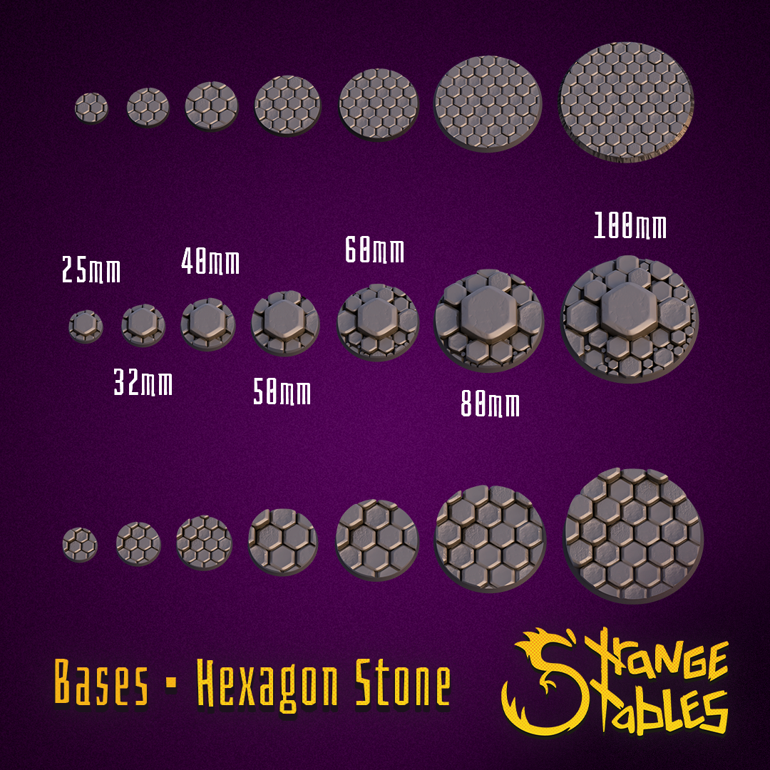Hexagon Stone Bases - Strange Stables
