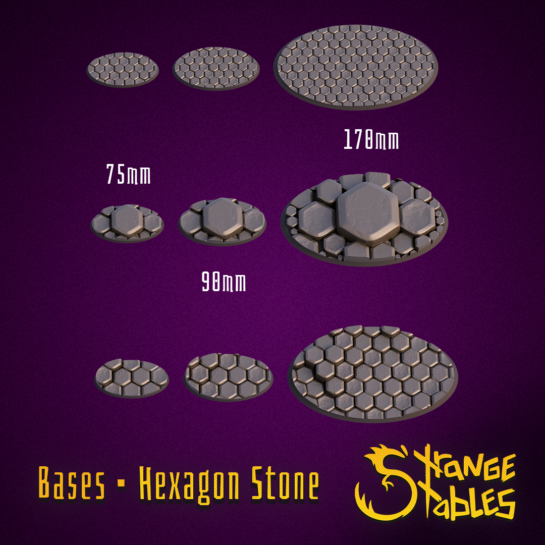 Hexagon Stone Bases - Strange Stables