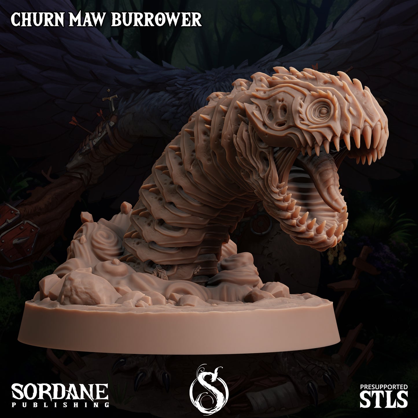 Churn Maw Burrower, Giant Desert Worm - Sordane Publishing