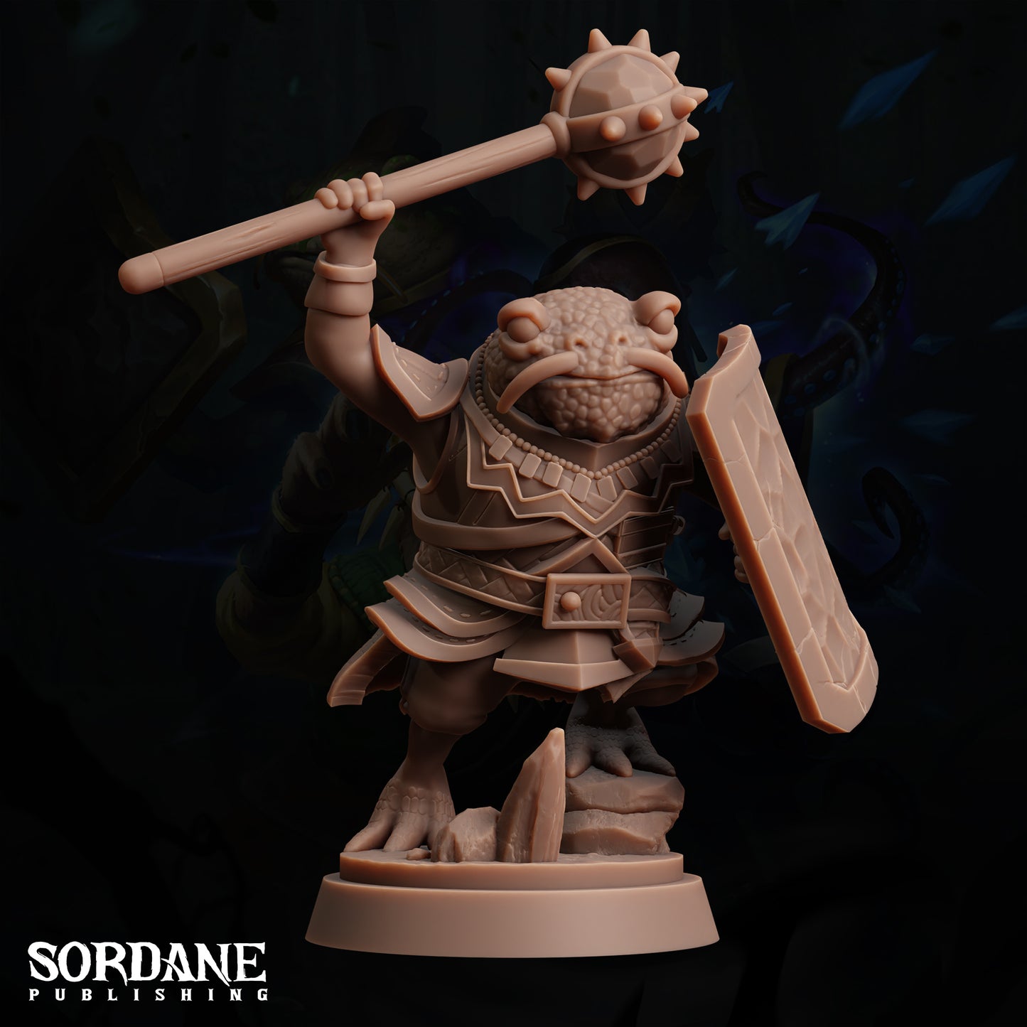 Froin Cleric, Kudmiz. Frogfolk Warrior - Sordane Publishing