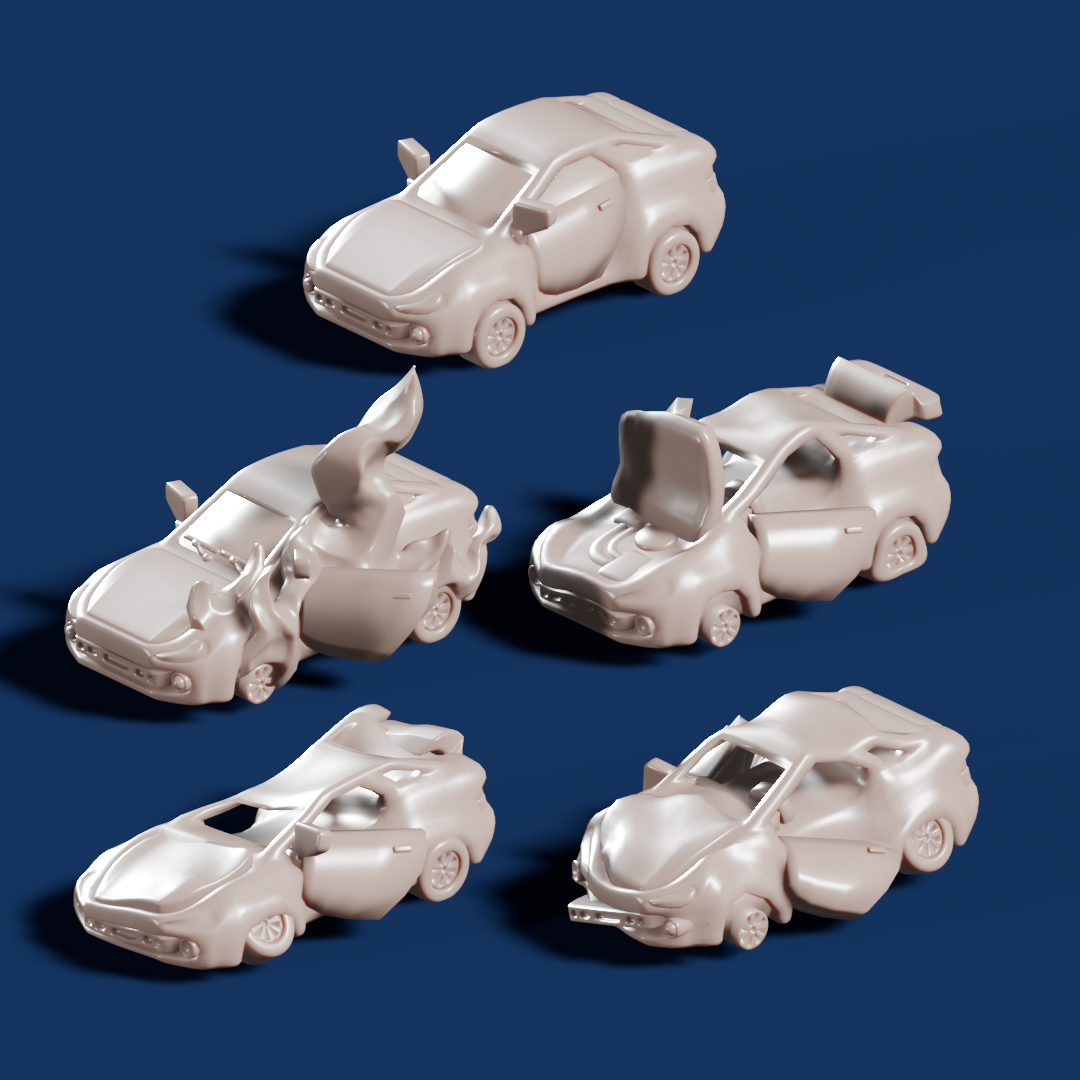 6mm Destroyed Cars - Porble Games