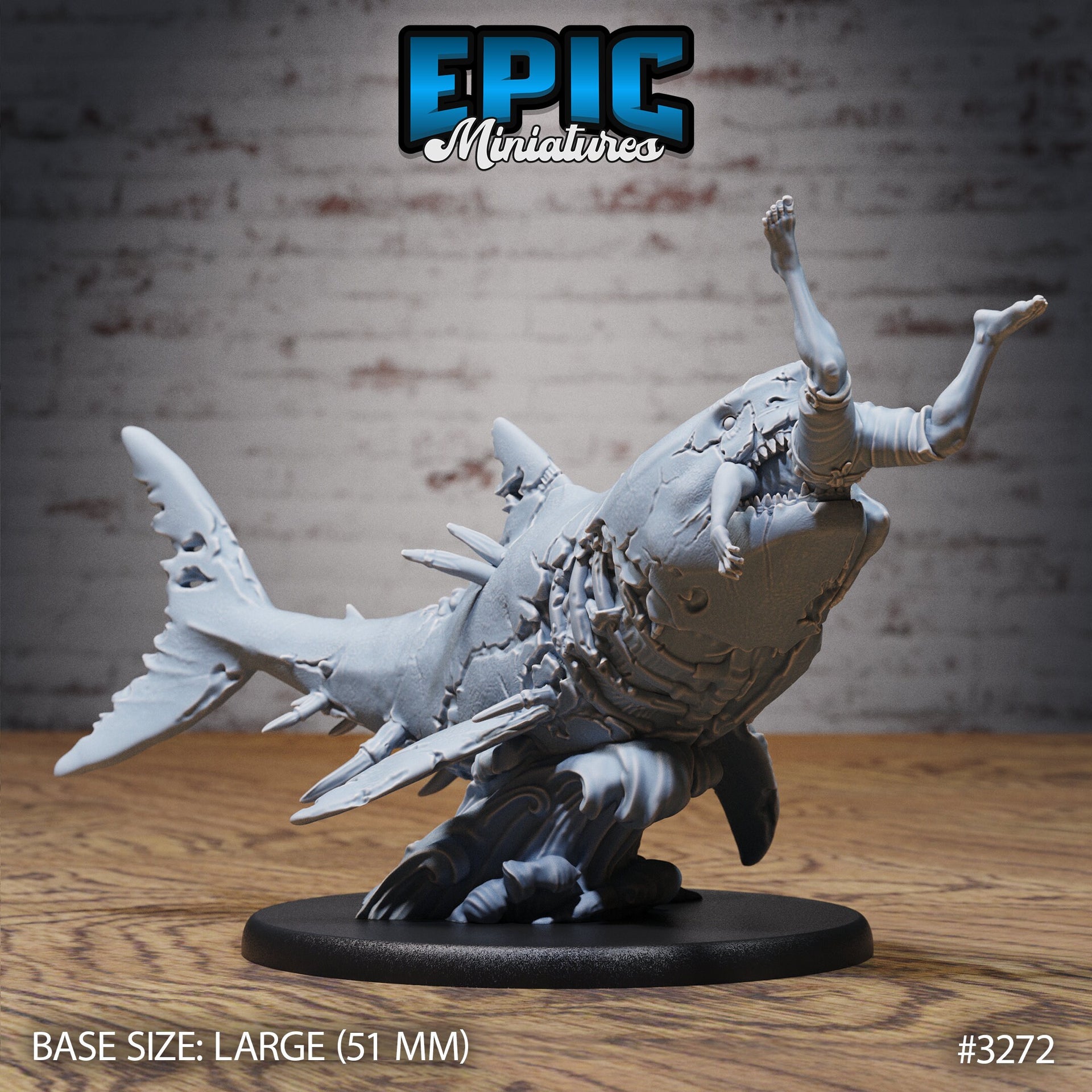Zombie Shark- Epic Miniatures | 32mm | Pirate Scourge | Prehistoric| Undead | Megalodon