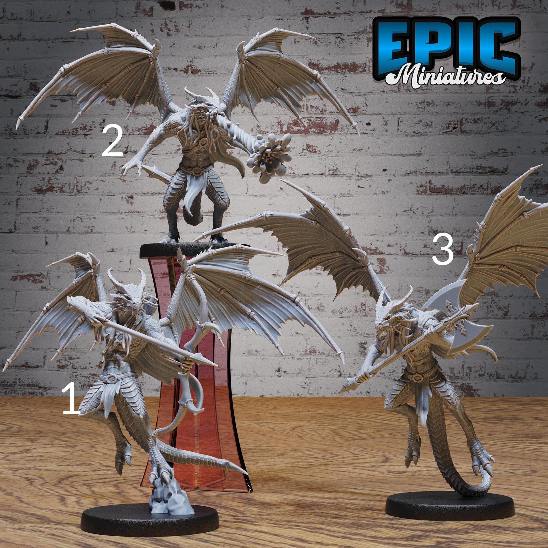 Draconic Demon Copper - Epic Miniatures | Infernal Assault | 28mm | 32mm | Dragonkin | Demon | Fighter