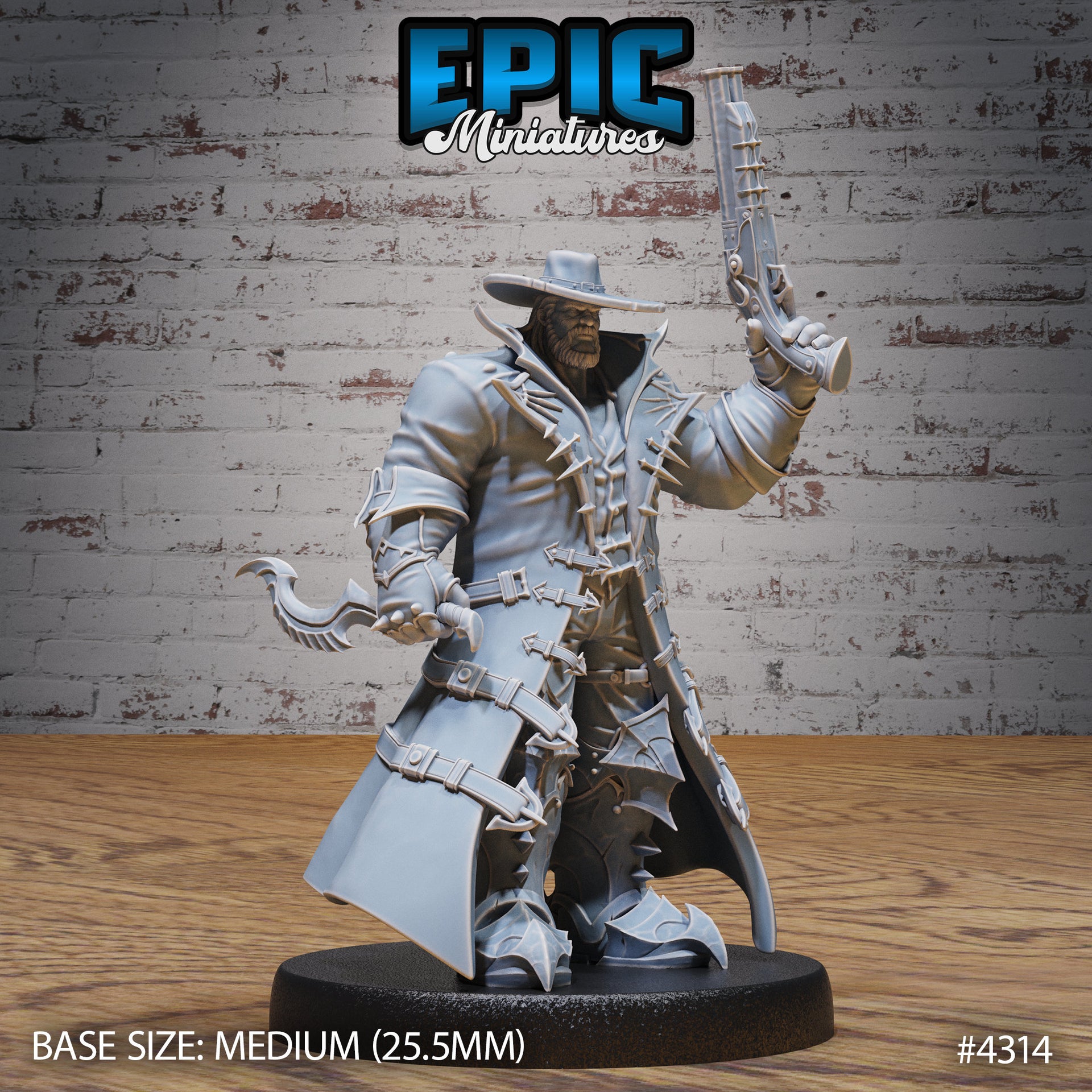 Demon Hunter - Epic Miniatures | Infernal Assault | 28mm | 32mm | Gun | Trench coat