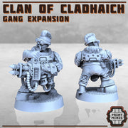Space Dwarves, Clan of Cladhaich Gang Expansion - Print Minis | Sci Fi | Light Infantry | 28mm Heroic | Apocalypse | Miners | Imperial