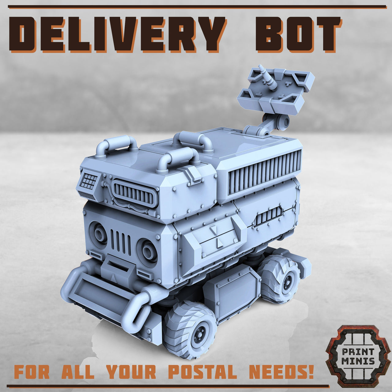 Delivery Bot - Print Minis | Sci Fi | Robot | Mech | Scanner