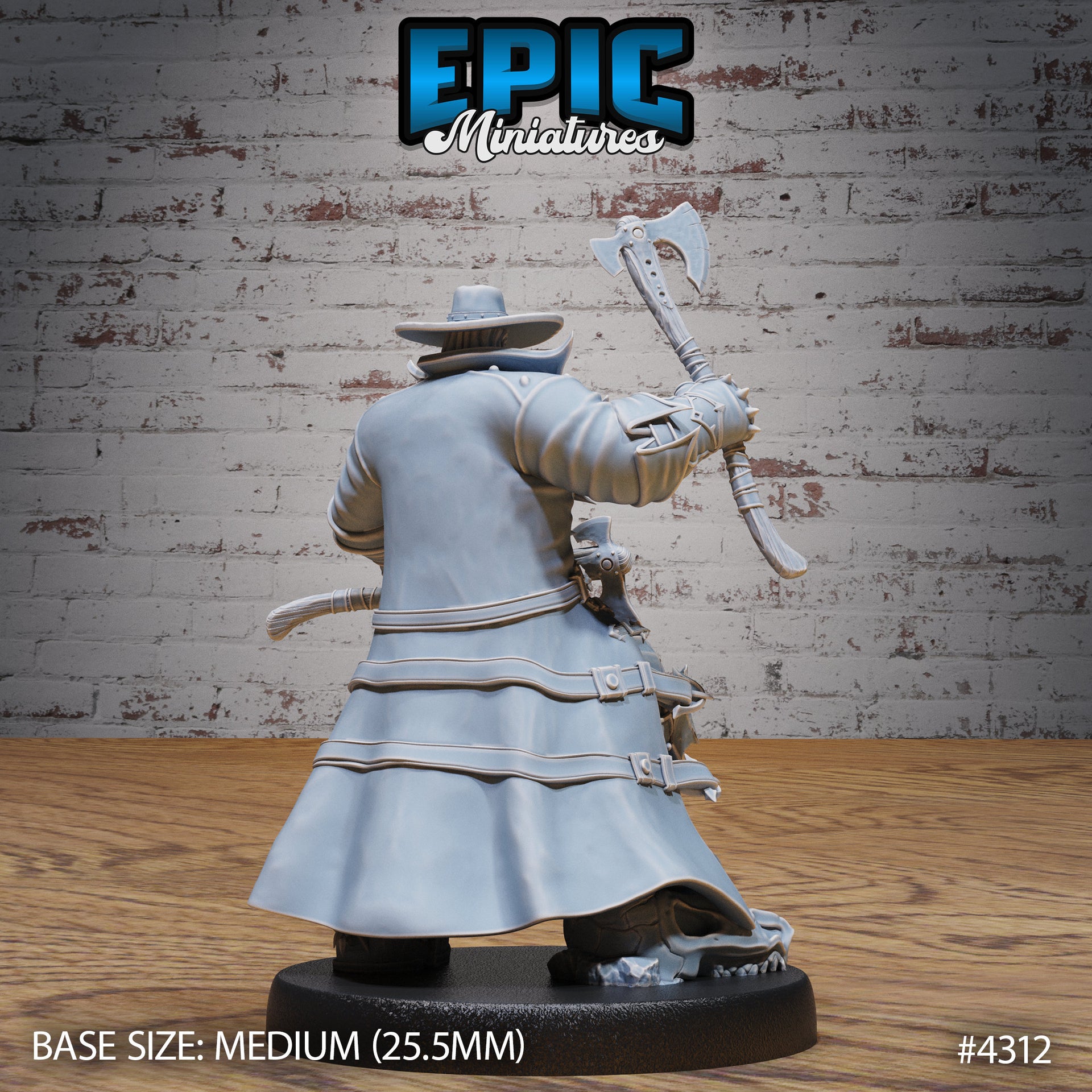 Demon Hunter - Epic Miniatures | Infernal Assault | 28mm | 32mm | Gun | Trench coat