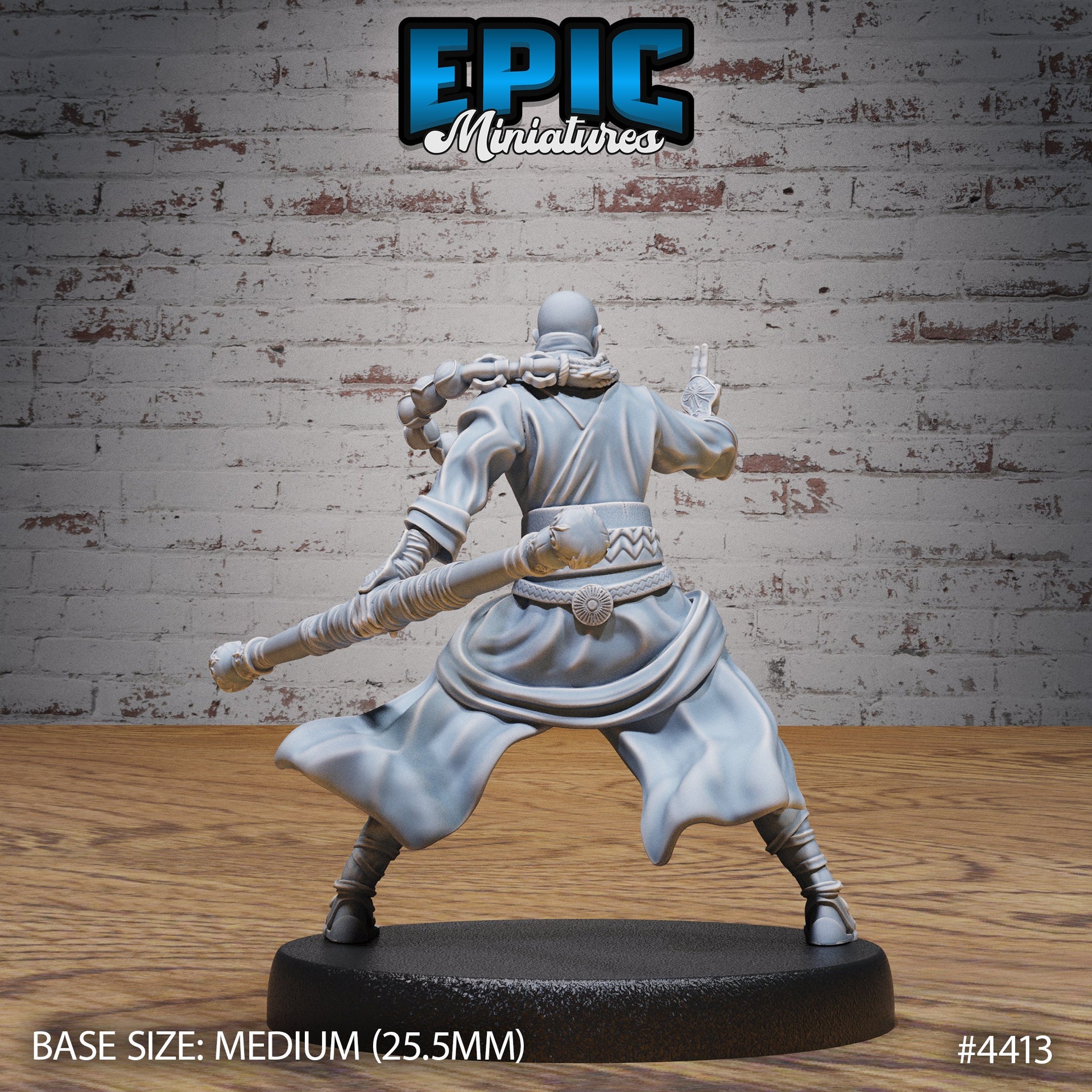 Element Monk Air - Epic Miniatures | Mighty Heroes | 28mm | 32mm | Sorcerer | PC | Traveler | Elementalist