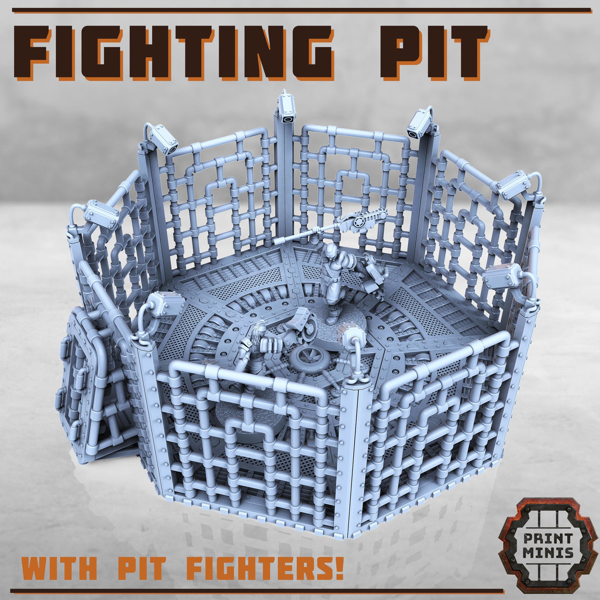 Fighting Pit- Print Minis | Sci Fi | Arena | Octagon