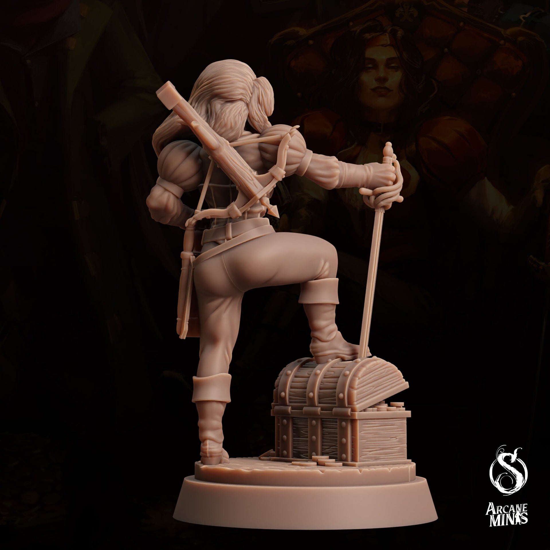 Human Pirate Queen - Arcane Minis | 32mm | The Queens Deceit | Rogue | Bandit