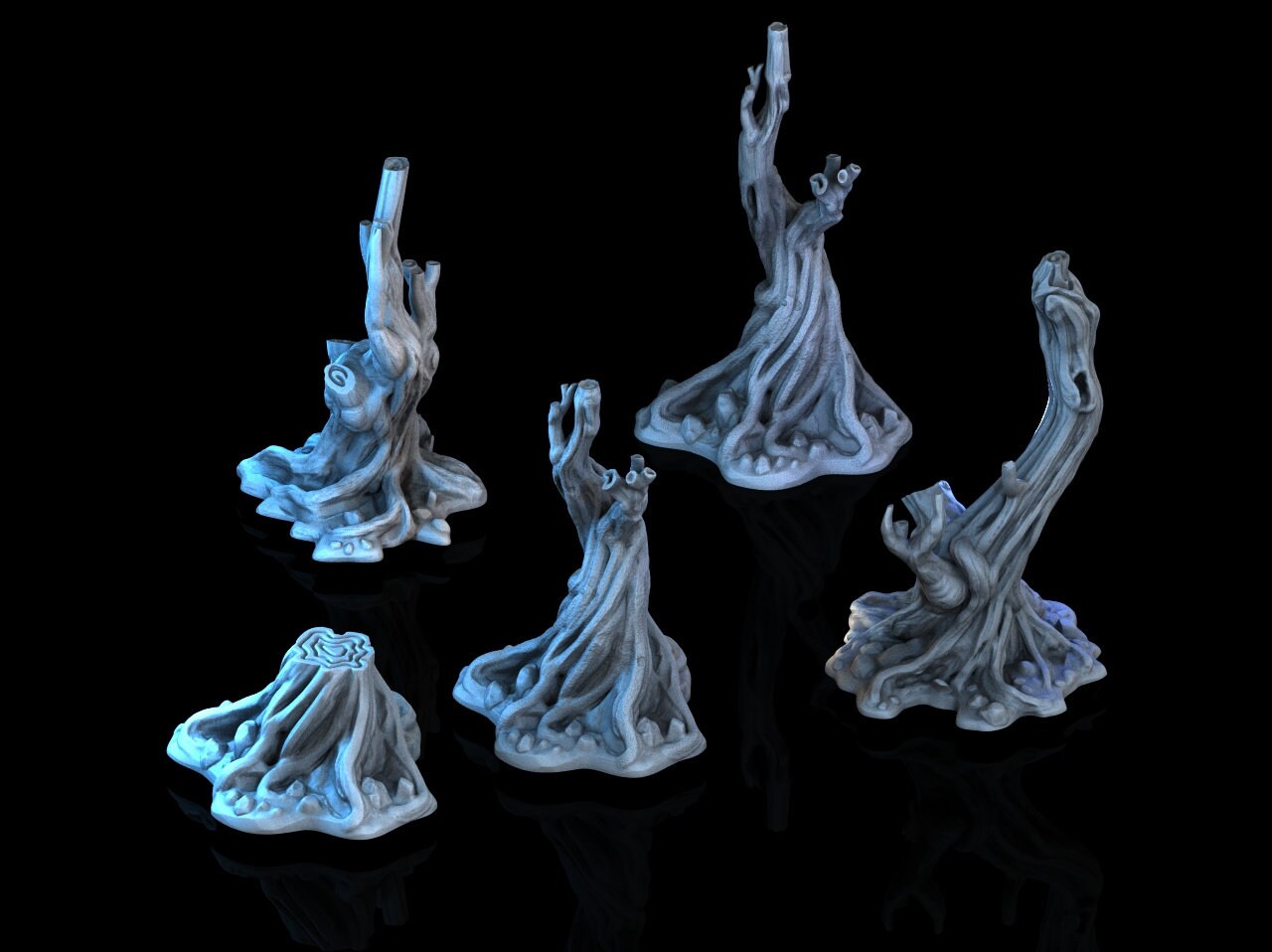 Gnarled Tree Set - 3DP4U Medieval Town | 32mm | Forest | Filament | Resin | 3d printed