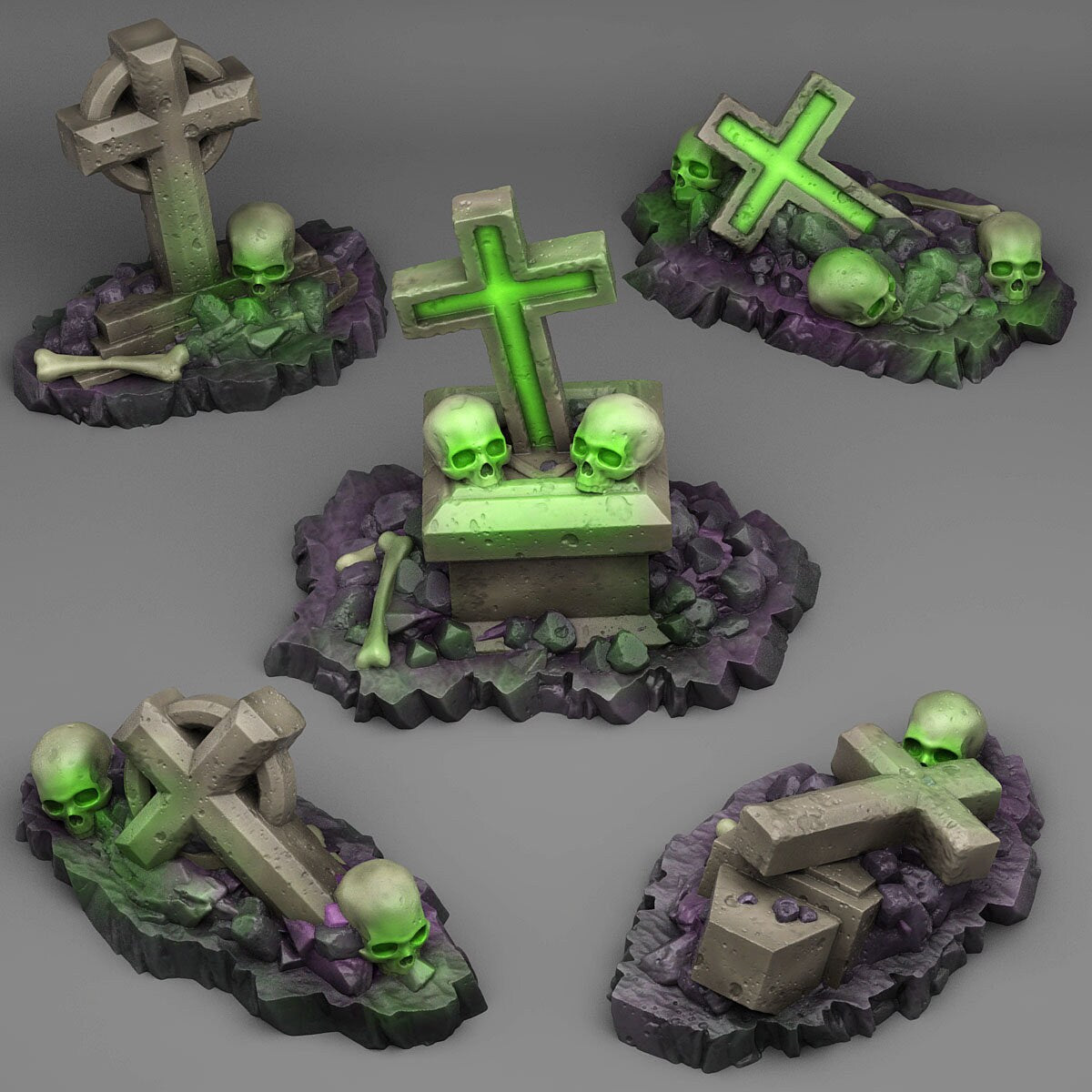 Creepy Cemetery Tombs - Fantastic Plants and Rocks | Print Your Monsters | DnD | Wargaming