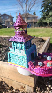 Fantasy Dice Tower - Fantasy 3d Tabletop | Big Fungus Terrain for Roleplaying and Gaming | Tricolor | Rainbow | Color Changing