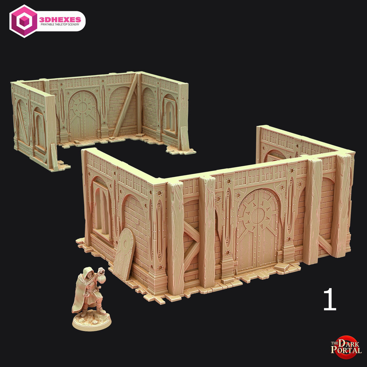 Under Construction Buildings - Echoes of the Dark Portal by 3dHexes | Ancient Ruins Terrain for Roleplaying and Gaming | Scatter