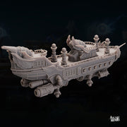 Teslite Class Cruiser - Arcane Minis | 32mm | Airship | Science Vessel | Playable Interior | Laboratory | 1085mm long!
