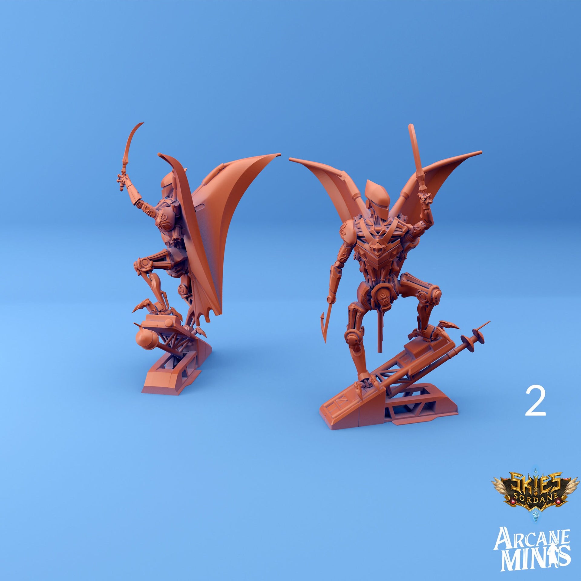 Shard Guardian Aerial, Robotfolk Archer- Arcane Minis | 32mm | Flying | Bow | Mech