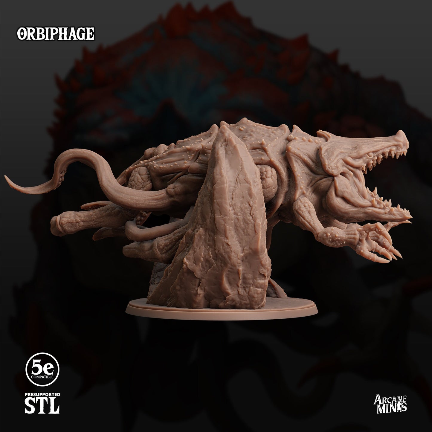 Orbiphage, Void Demon - Arcane Minis | 32mm | Junkers Plight | Alien | Chaos | Shadow | Tentacle | Spawn