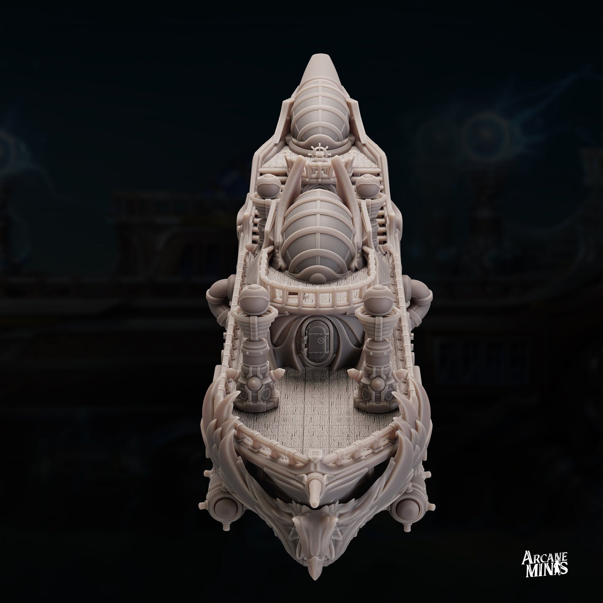 Teslite Class Cruiser - Arcane Minis | 32mm | Airship | Science Vessel | Playable Interior | Laboratory | 1085mm long!