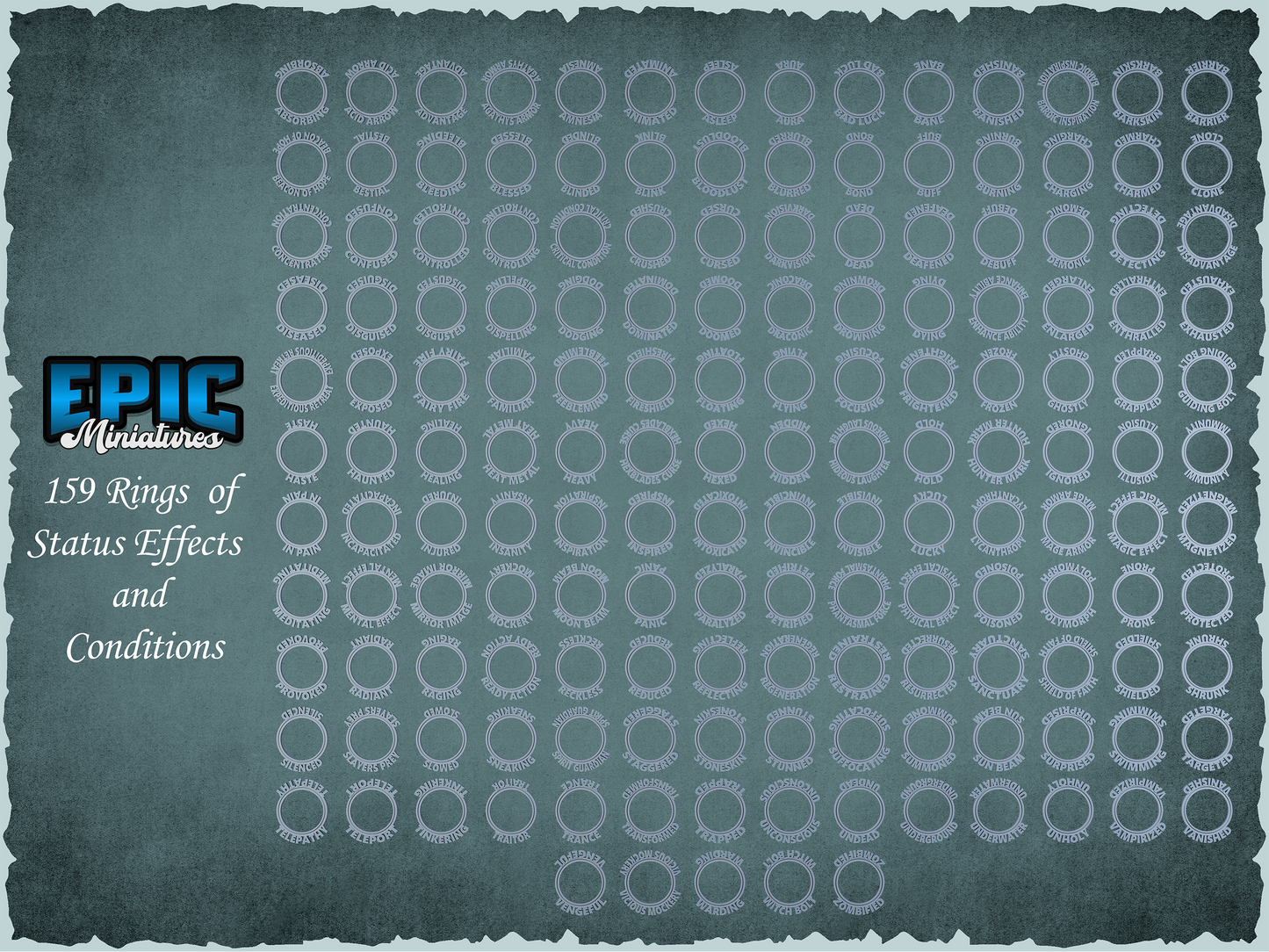 Base Status Rings - Epic Miniatures | 32mm Scale | 150+ Conditions!