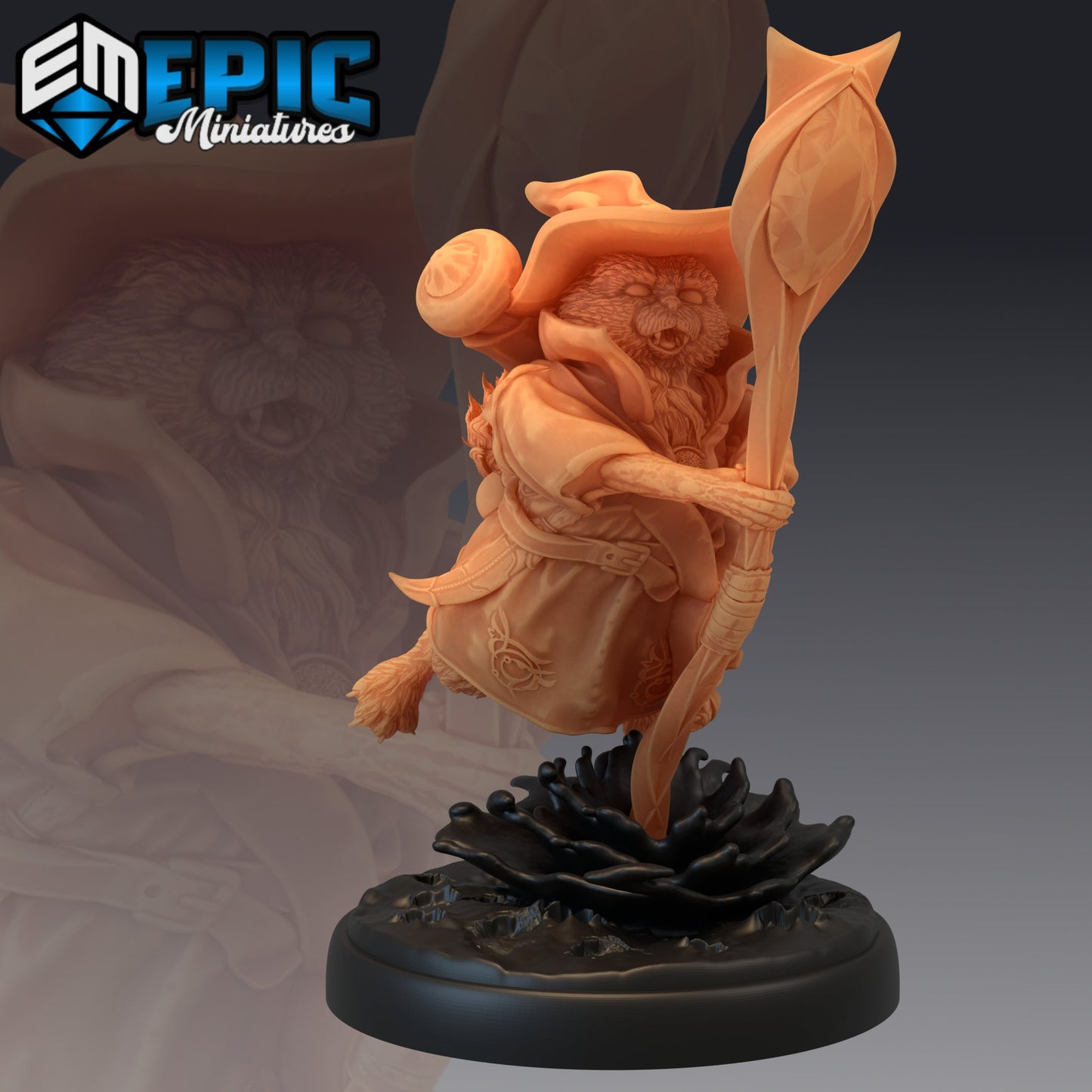 Tabaxi White Cat sorcerer - Epic Miniatures