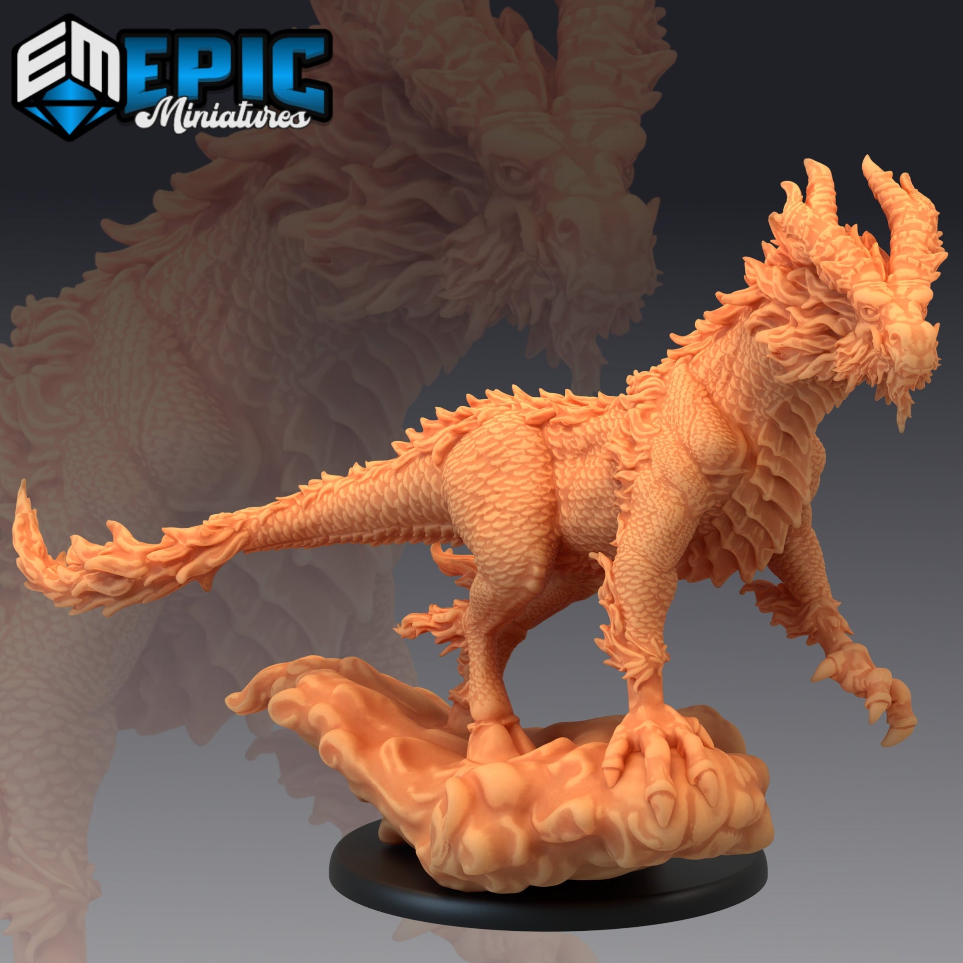 Qilin White Dragon Horse - Epic Miniatures