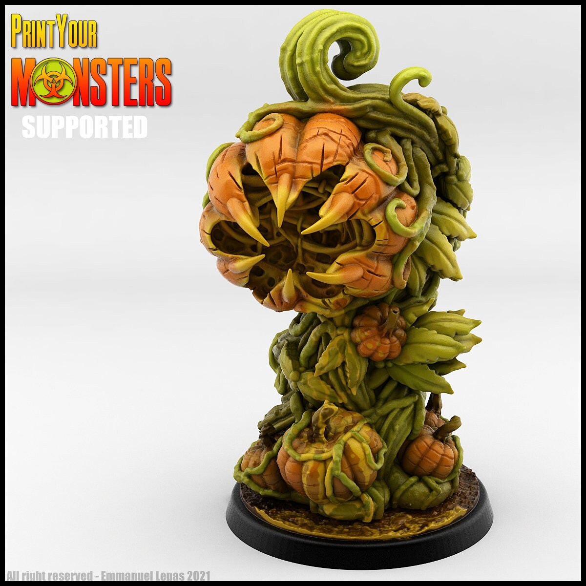 Pumpkin Plant Centipede - Print Your Monsters