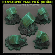 Sci Fi Cubic Stones Scatter Terrain - Fantastic Plants and Rocks