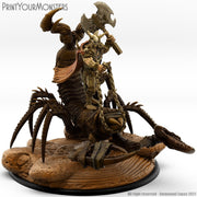 Orc Champion with Sand Fisher Mount - Print Your Monsters