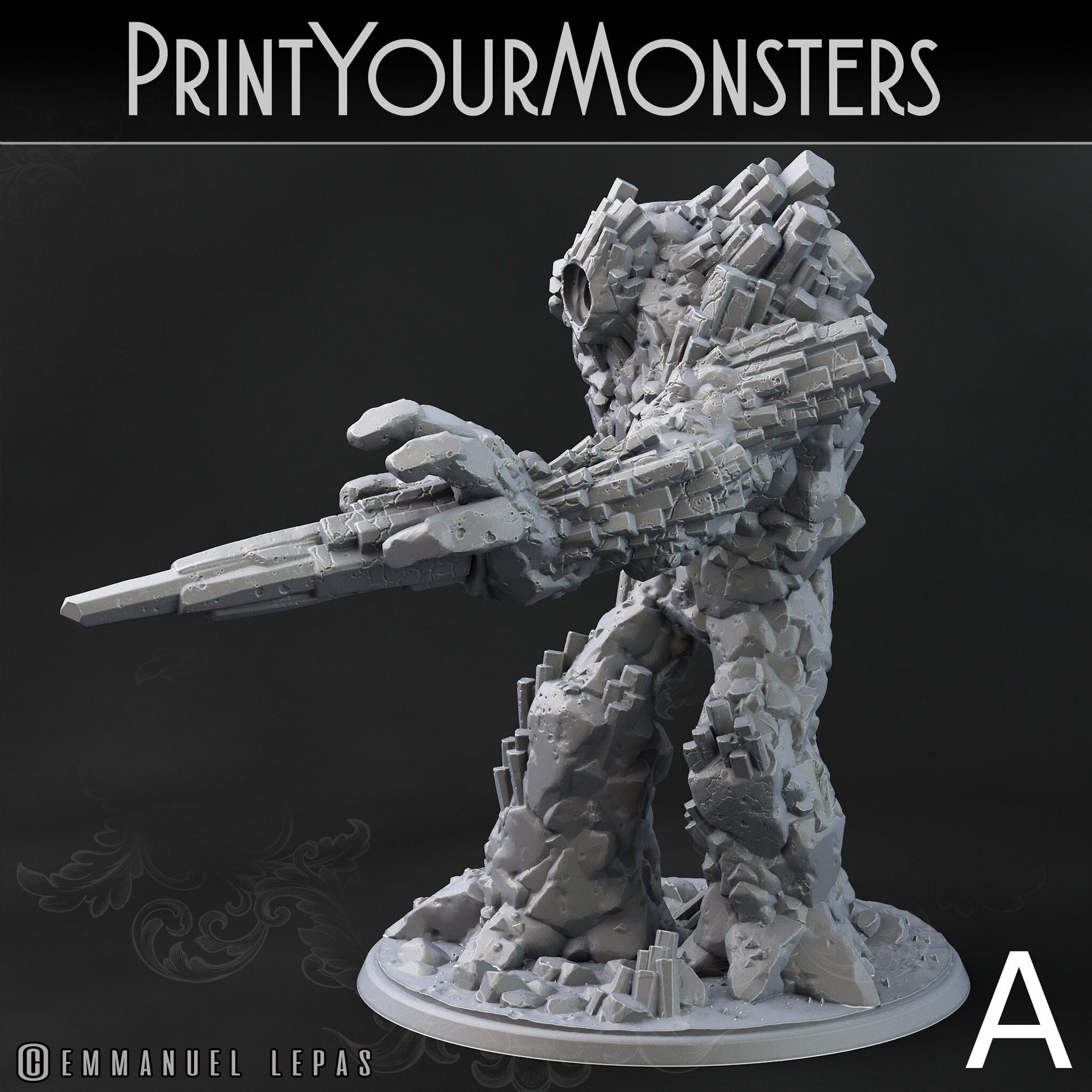 Basalt Earth Elemental - Print Your Monsters