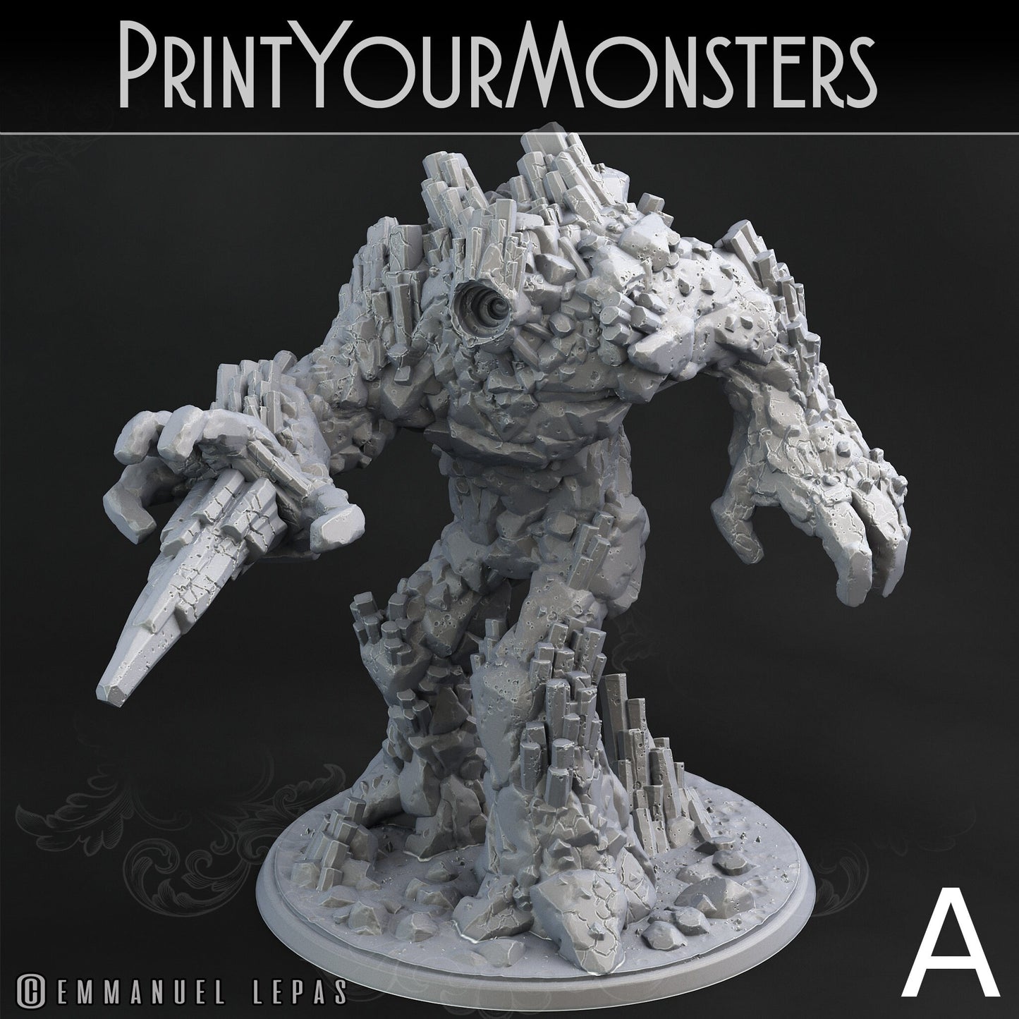 Basalt Earth Elemental - Print Your Monsters