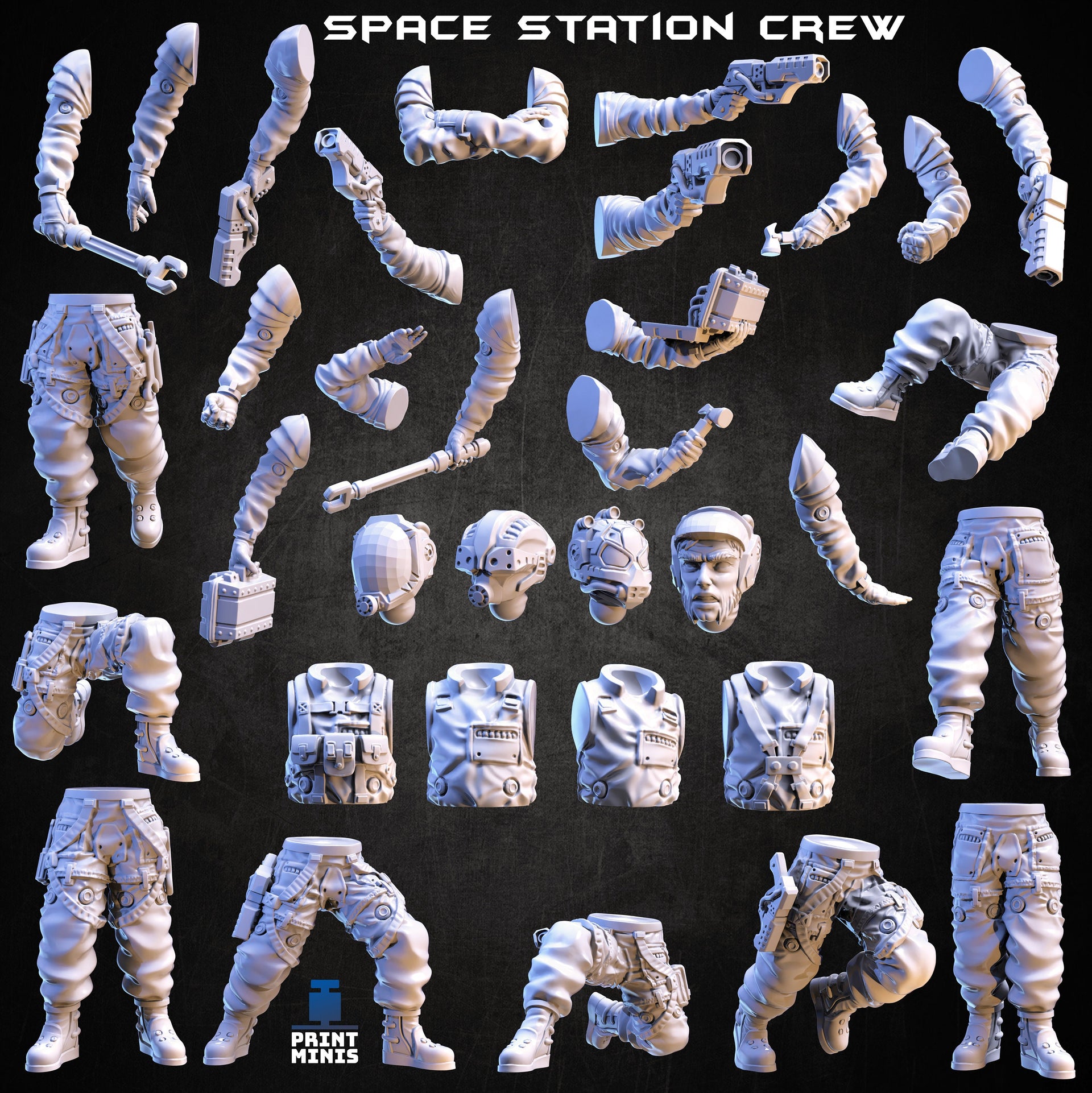 Modular Space Station Crew - Print Minis