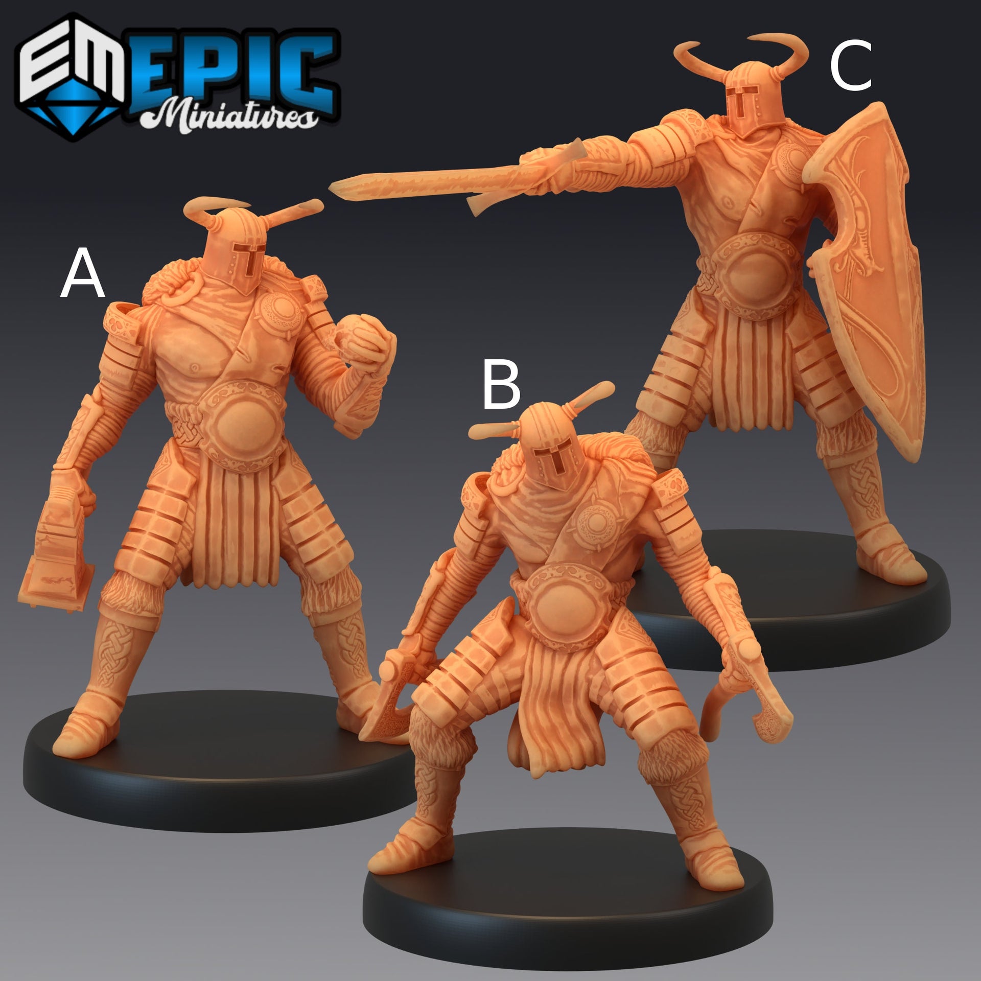 Helmed Barbarian - Epic Miniatures