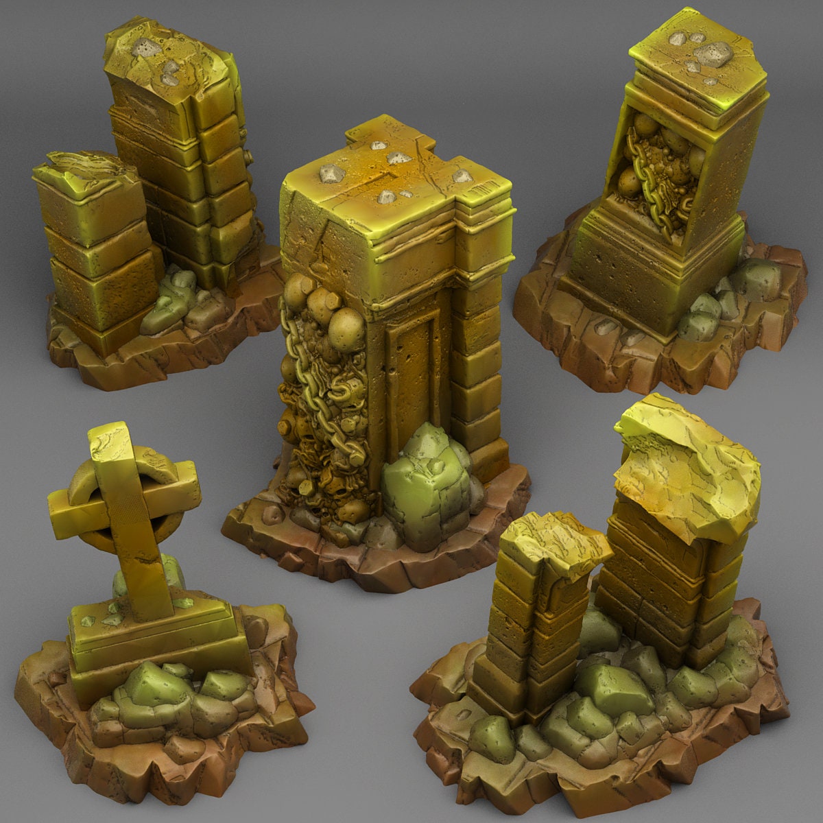 Mausoleum Ruins Scatter Terrain - Fantastic Plants and Rocks