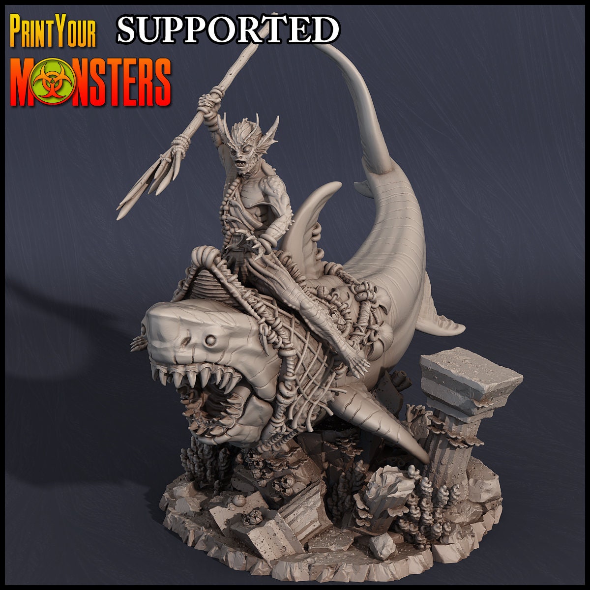 Hammerhead Shark Rider - Print Your Monsters