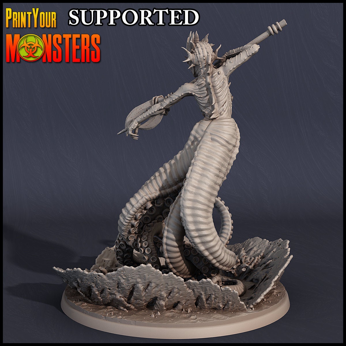 Cecaelia, Sea Elf Priestess - Print Your Monsters