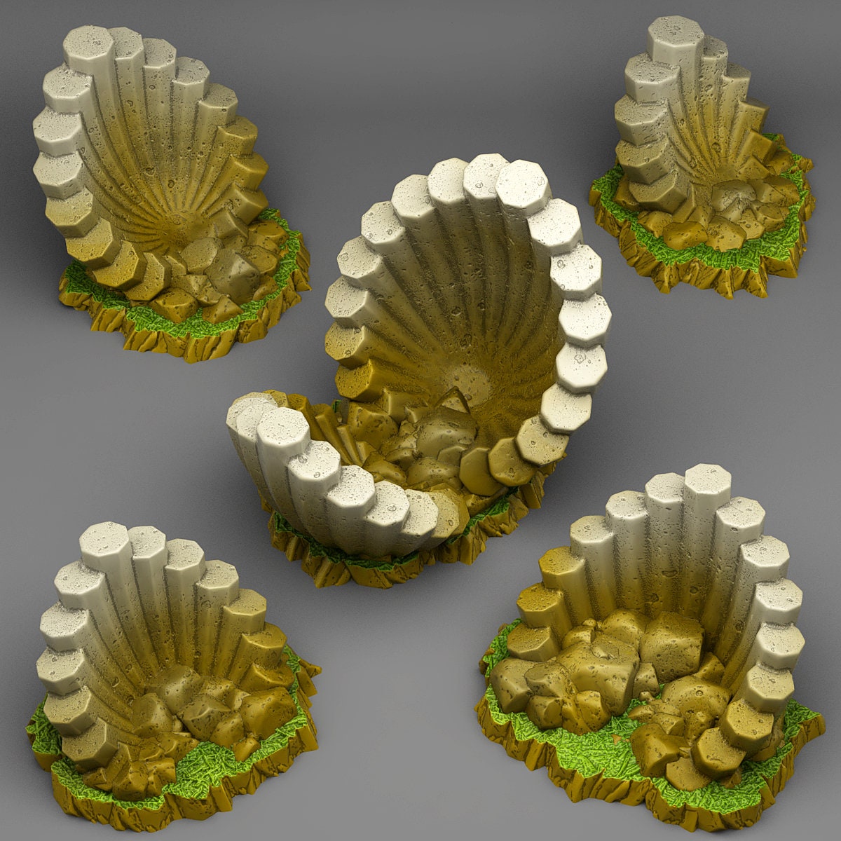 Pipe Organ Basalt Scatter Terrain - Fantastic Plants and Rocks