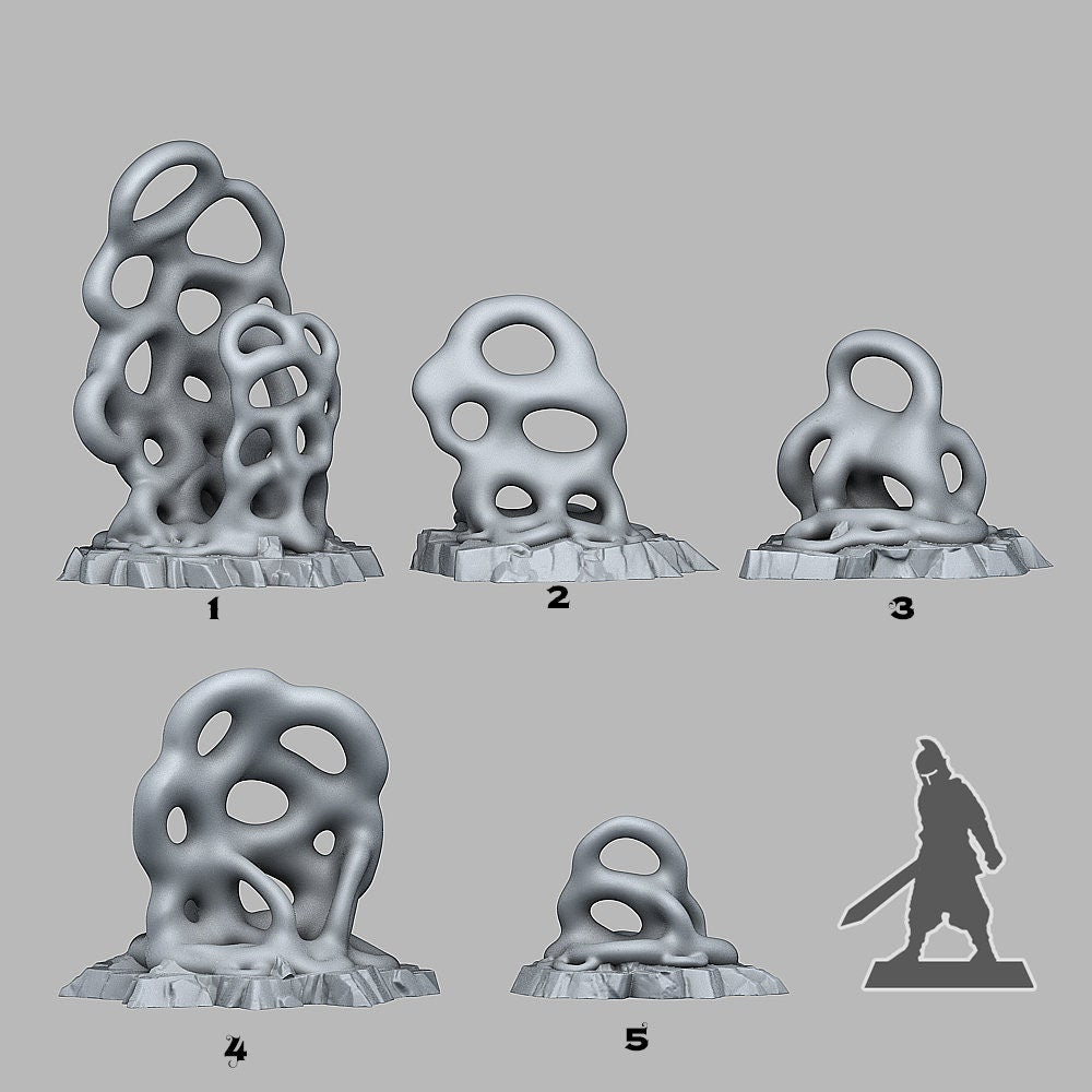 Aggresive Shapeless Mushrooms Scatter Terrain - Fantastic Plants and Rocks