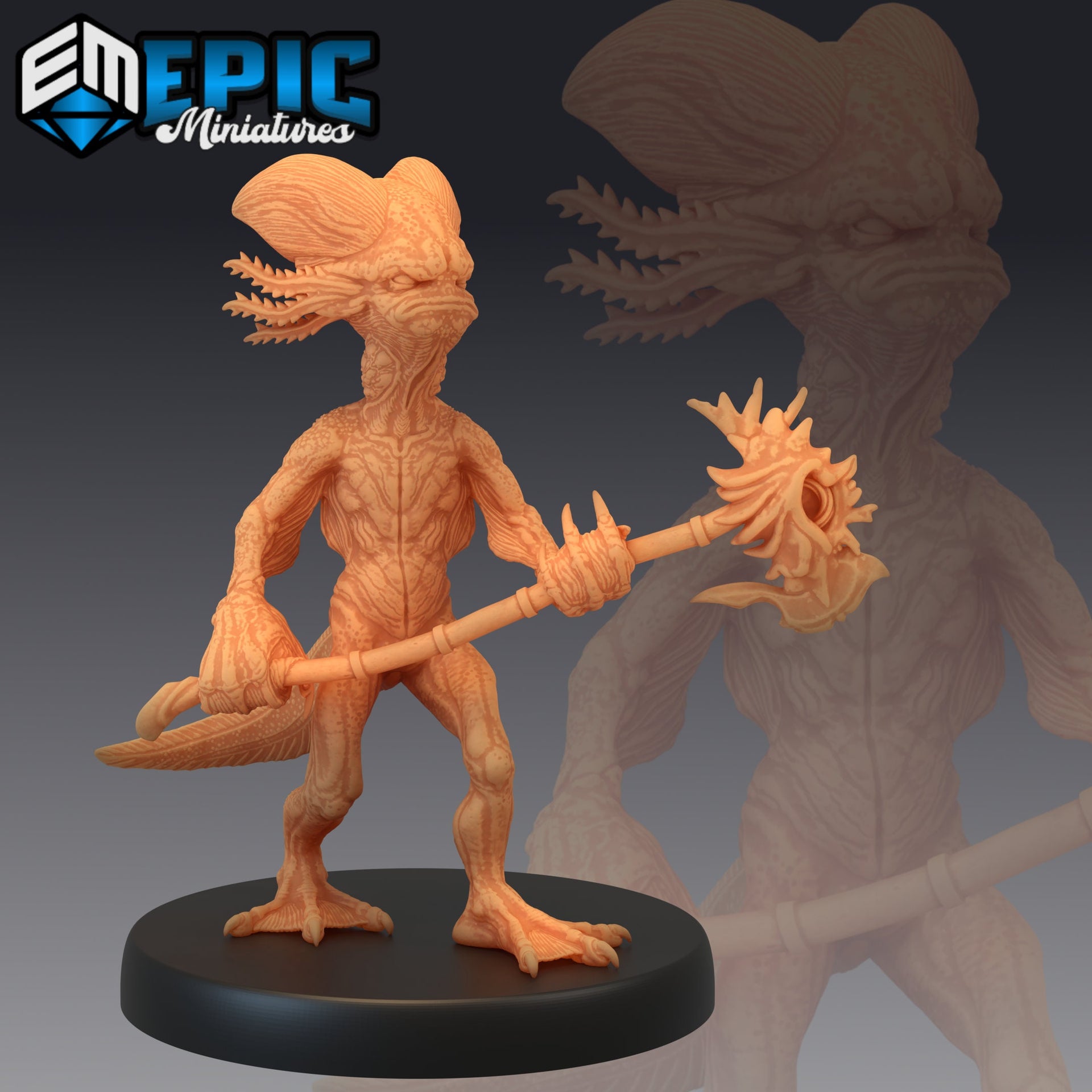 Grumpy Axolot lWarrior - Epic Miniatures