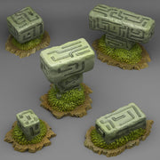 Mysterious Alien Stones Scatter Terrain - Fantastic Plants and Rocks