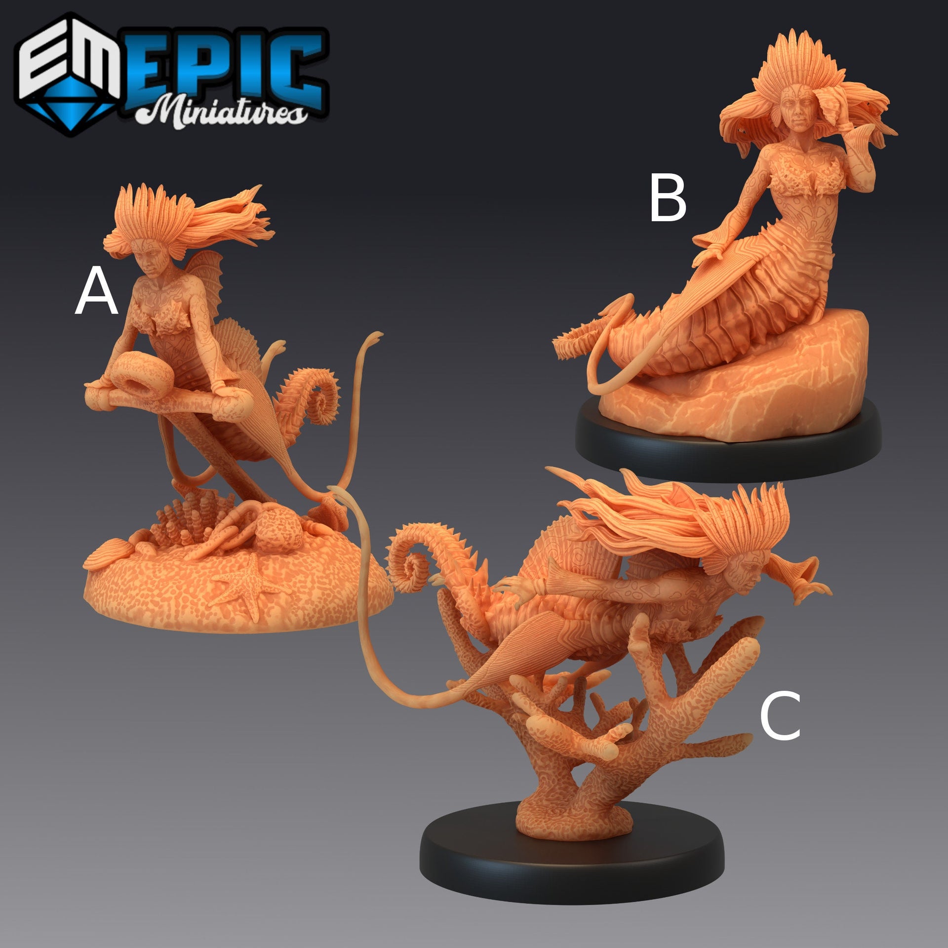 Seahorse Mermaid - Epic Miniatures