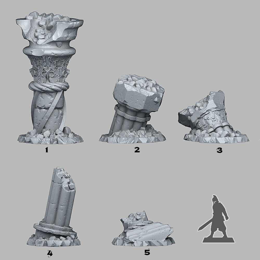 Ancient Greek Ruins Scatter Terrain - Fantastic Plants and Rocks