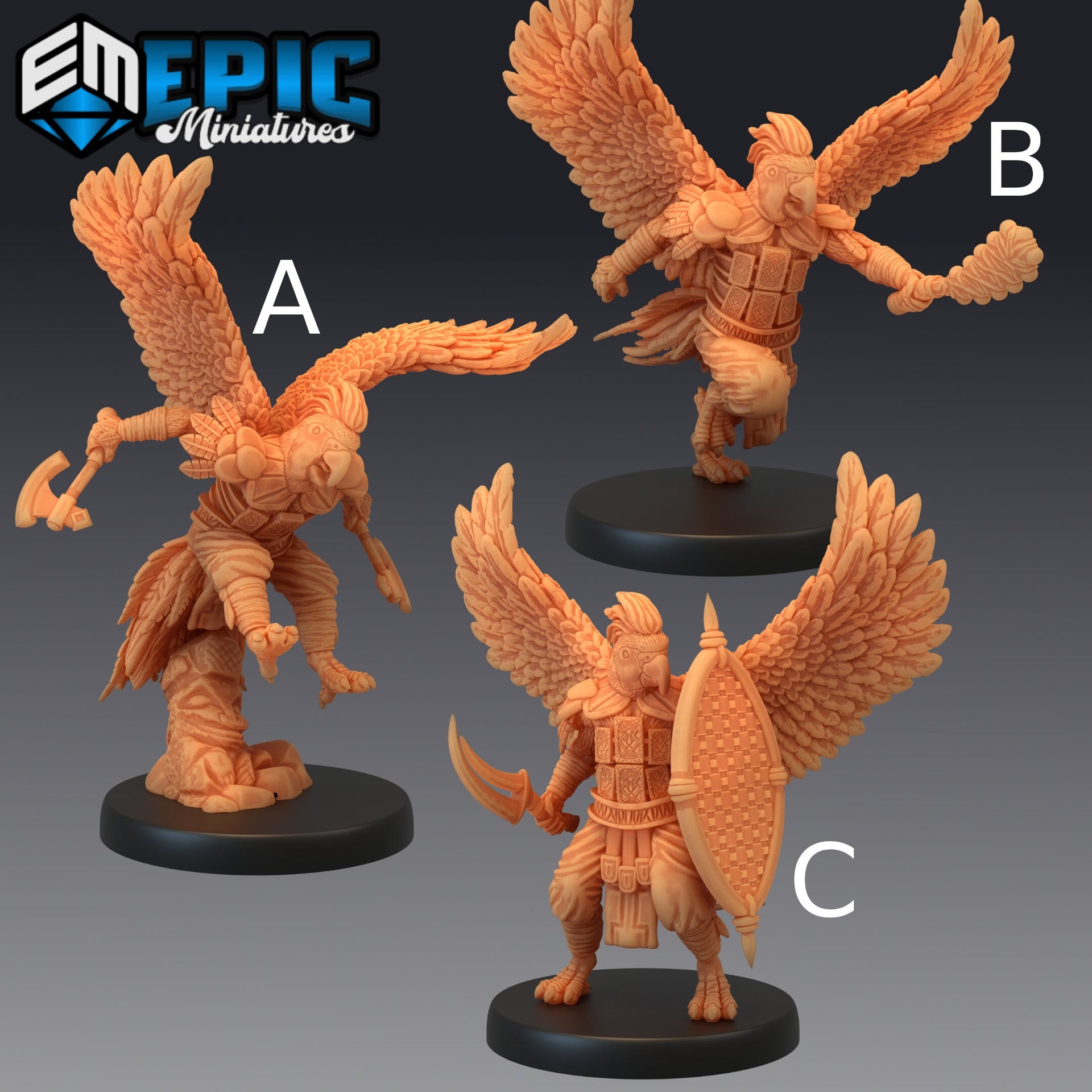 Parrot Folk Warrior - Epic Miniatures