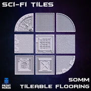 Sci-Fi Tiles, 50mm tilable flooring - Print Minis