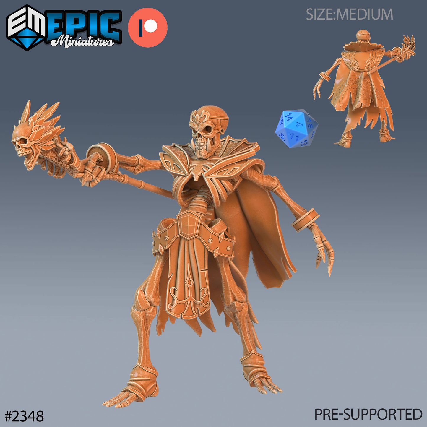 Skeleton Orc Warlock - Epic Miniatures