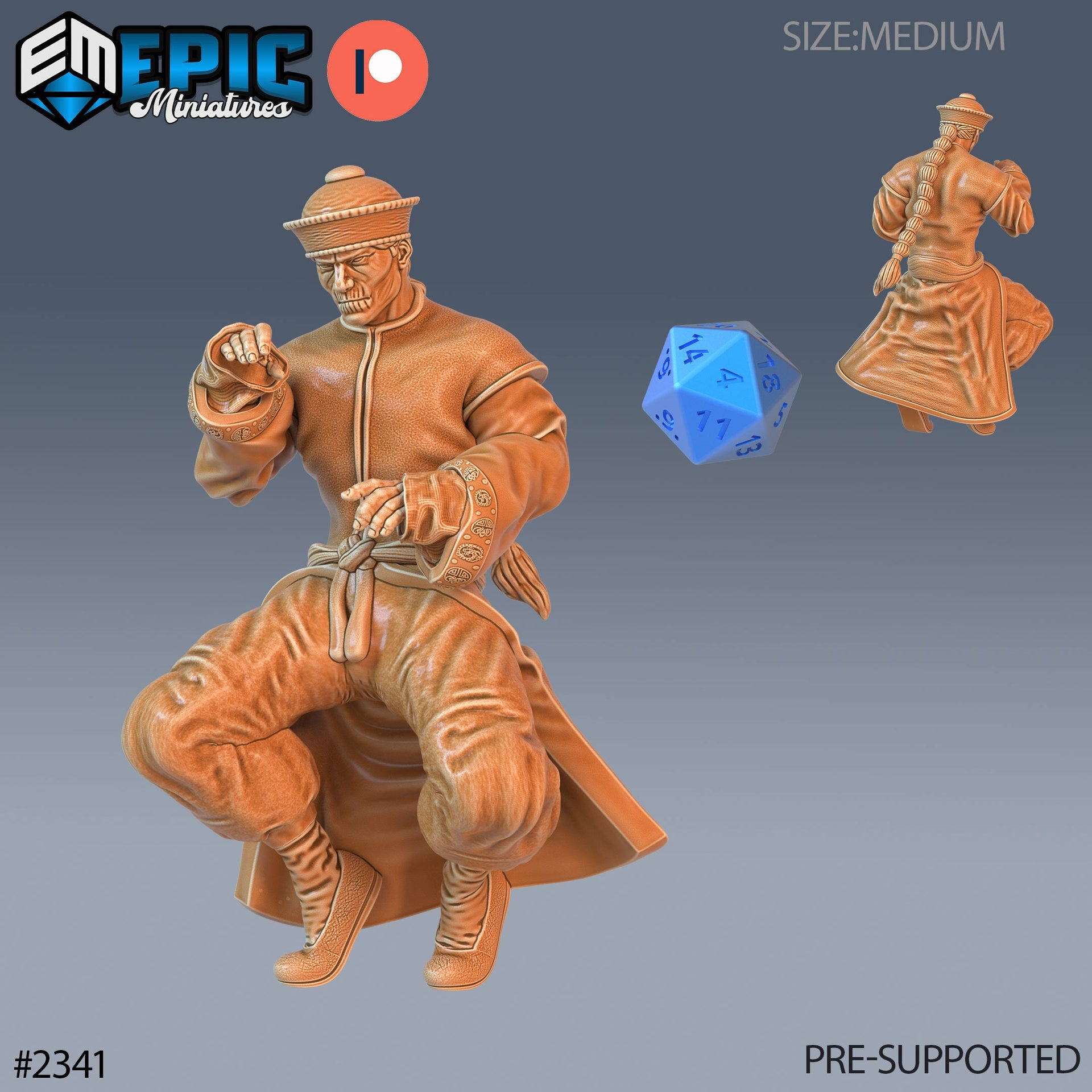 Zombie Kung Fu Monk - Epic Miniatures