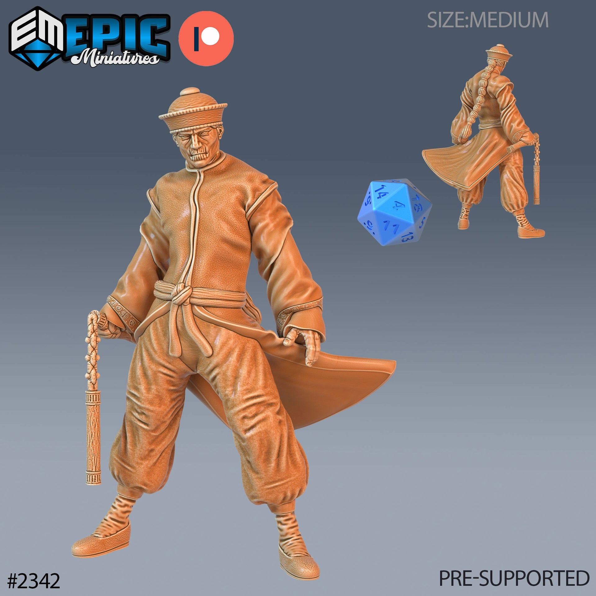 Zombie Kung Fu Monk - Epic Miniatures