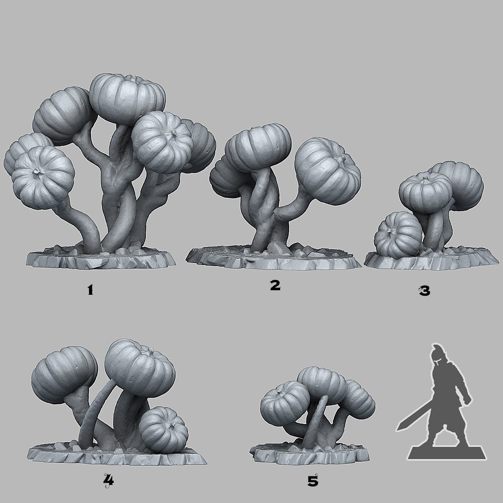 Dark Pumpkin Trees Scatter Terrain - Fantastic Plants and Rocks