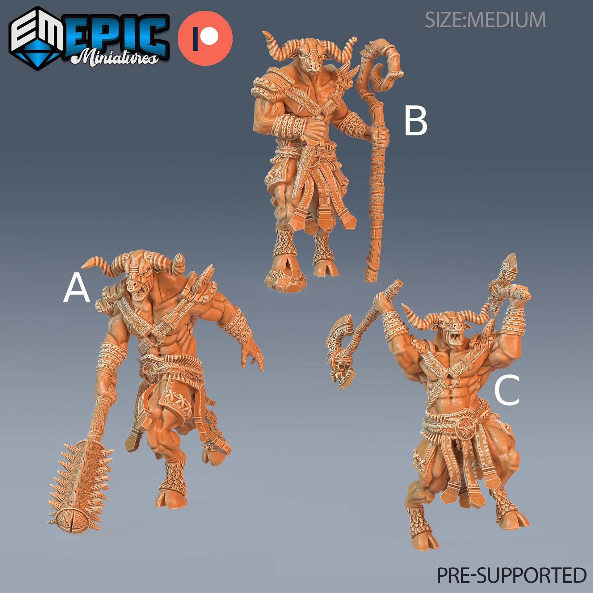 Minotaur Adventurer- Epic Miniatures