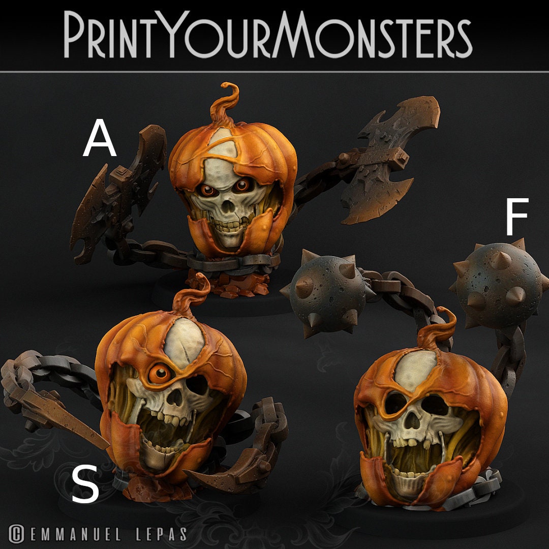 Skull Pumpkins - Print Your Monsters