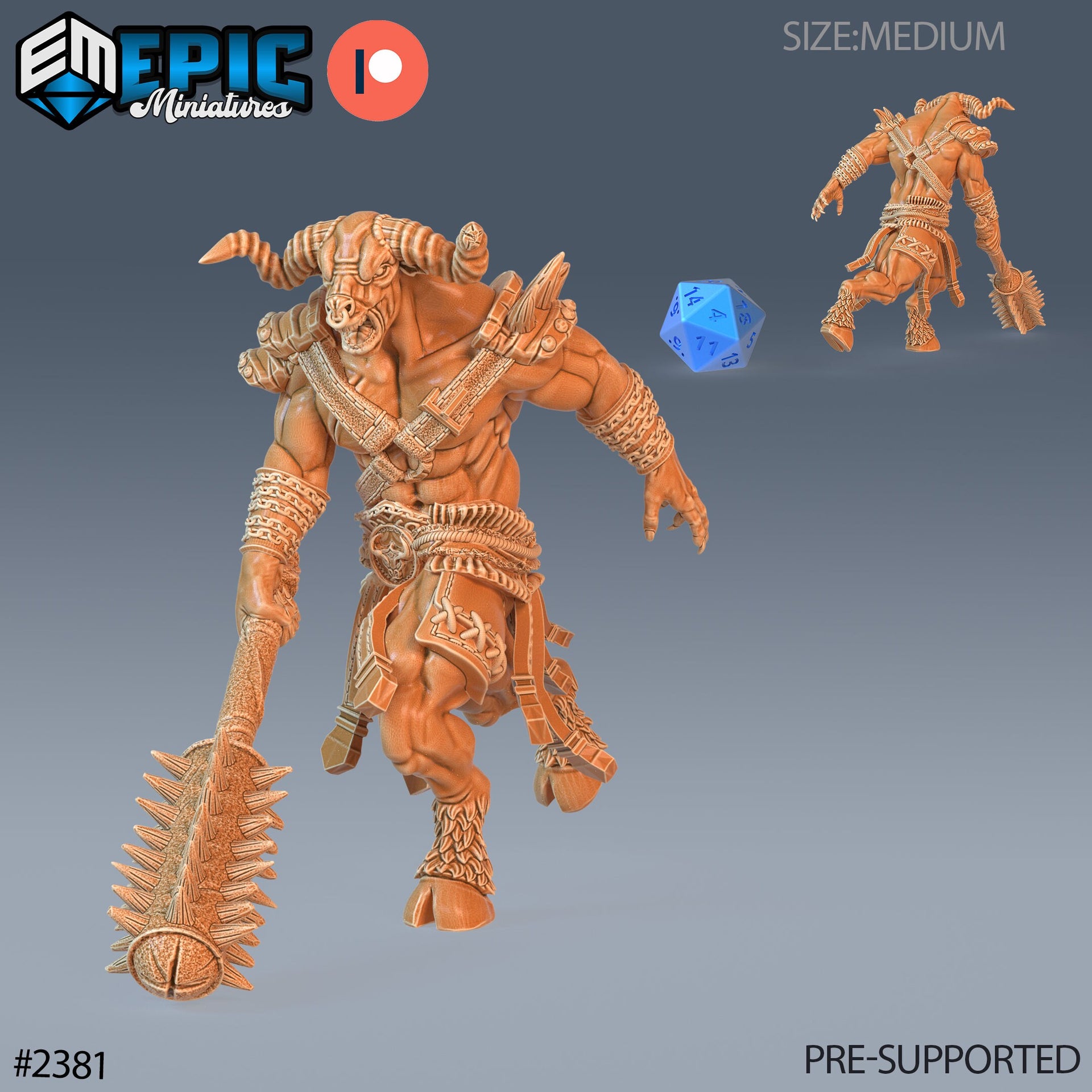 Minotaur Adventurer- Epic Miniatures